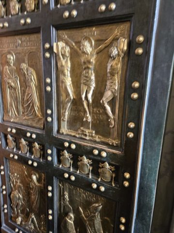Engravings on the Holy Door at the Basilica of St. Peter