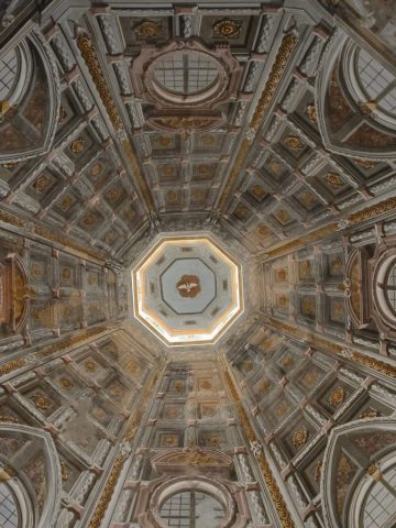 Ceiling above the altar at the basilica and convent of the Abbey of St. Benedict in Polirone