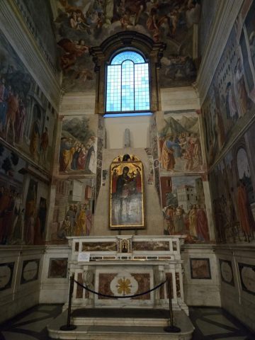 Front altar & wall of the Brancacci Chapel, Florence
