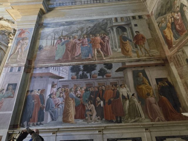 Left side wall (depicting Adam/Eve after the fall - upper left) Brancacci Chapel, Florence