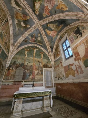 The 15th century chapel of St Catherine where, in the work Masolino da Panicale, we witness the dawn of the Renaissance.