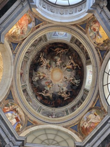 Intricate artwork on the ceiling of the Vatican Museum