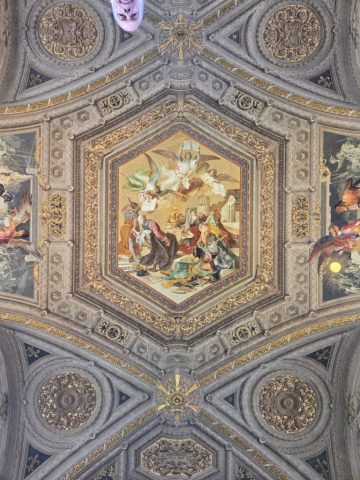 Intricate artwork on the ceiling of the Vatican Museum