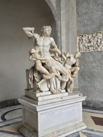 Image of Lacoon. It is said that Michelangelo used this physique for God in the Sistine Chapel ceiling where God reaches out to a laid-back Adam.