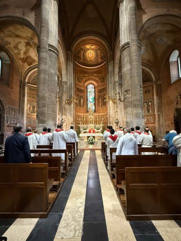 Mass in a side chapel at the Cathedral of St. Mary of the Assumption & St. Justina
