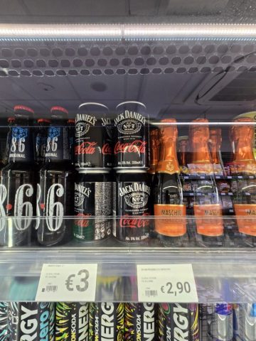 After Mass on All Saints Day, I stopped into the local grocery store for a Coke. I didn't expect to find "Jack & Coke" in the refrigerator! Restraint prevailed (it wasn't yet 5:00), and I simply enjoyed a Coke Zero.